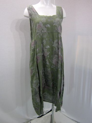 Square Neck Pocket Floral Dress (Olive)